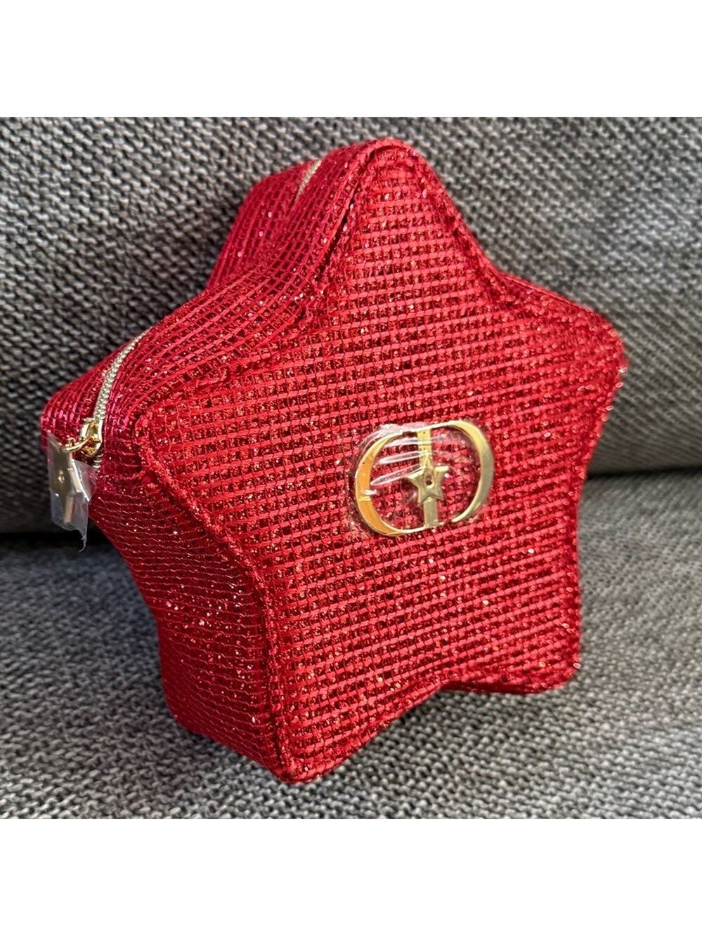 Dior Lunar New Year Red Star Makeup Bag Cosmetic Pouch Mini New Authentic